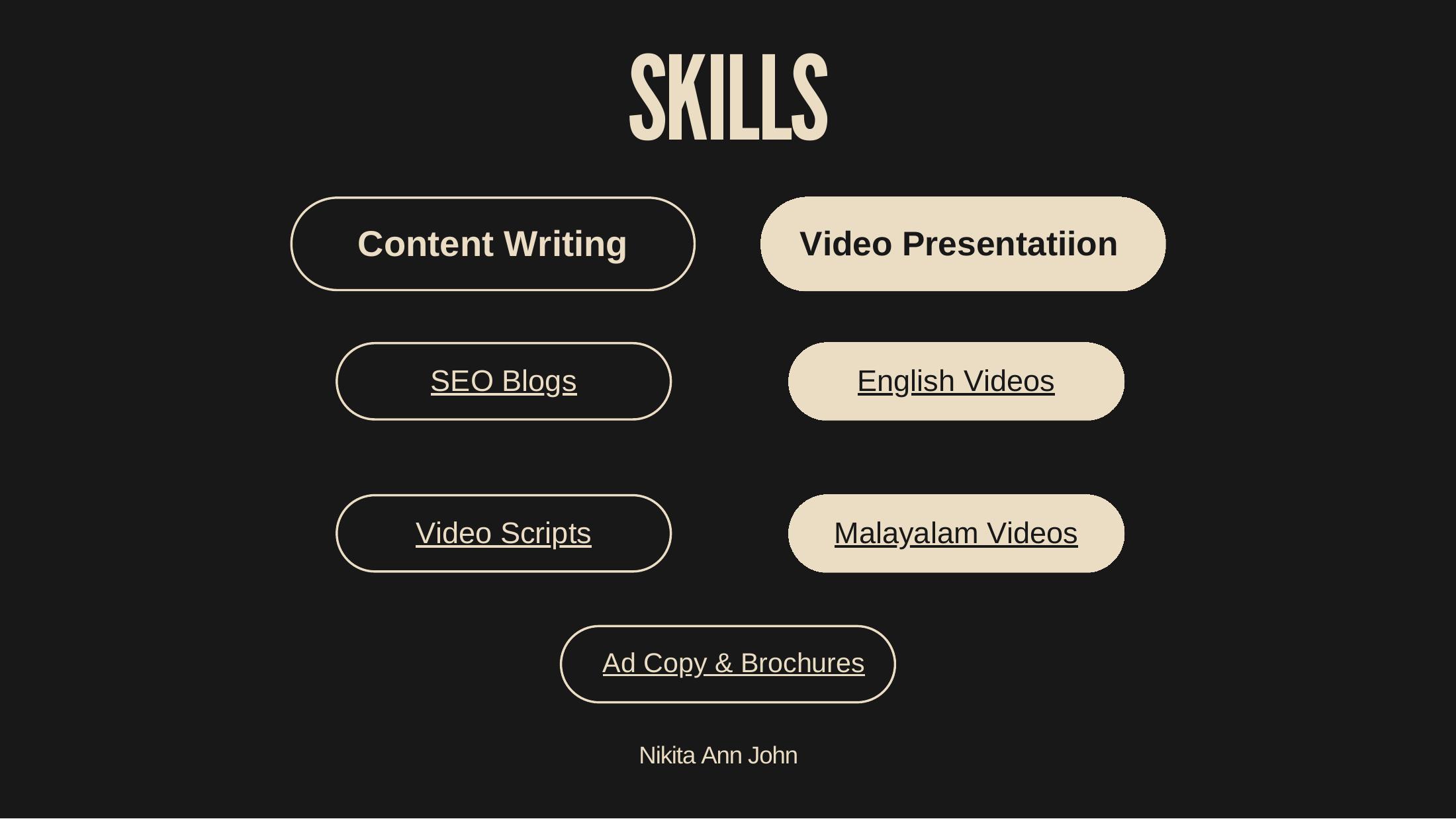 Portfolio page 4: Skills