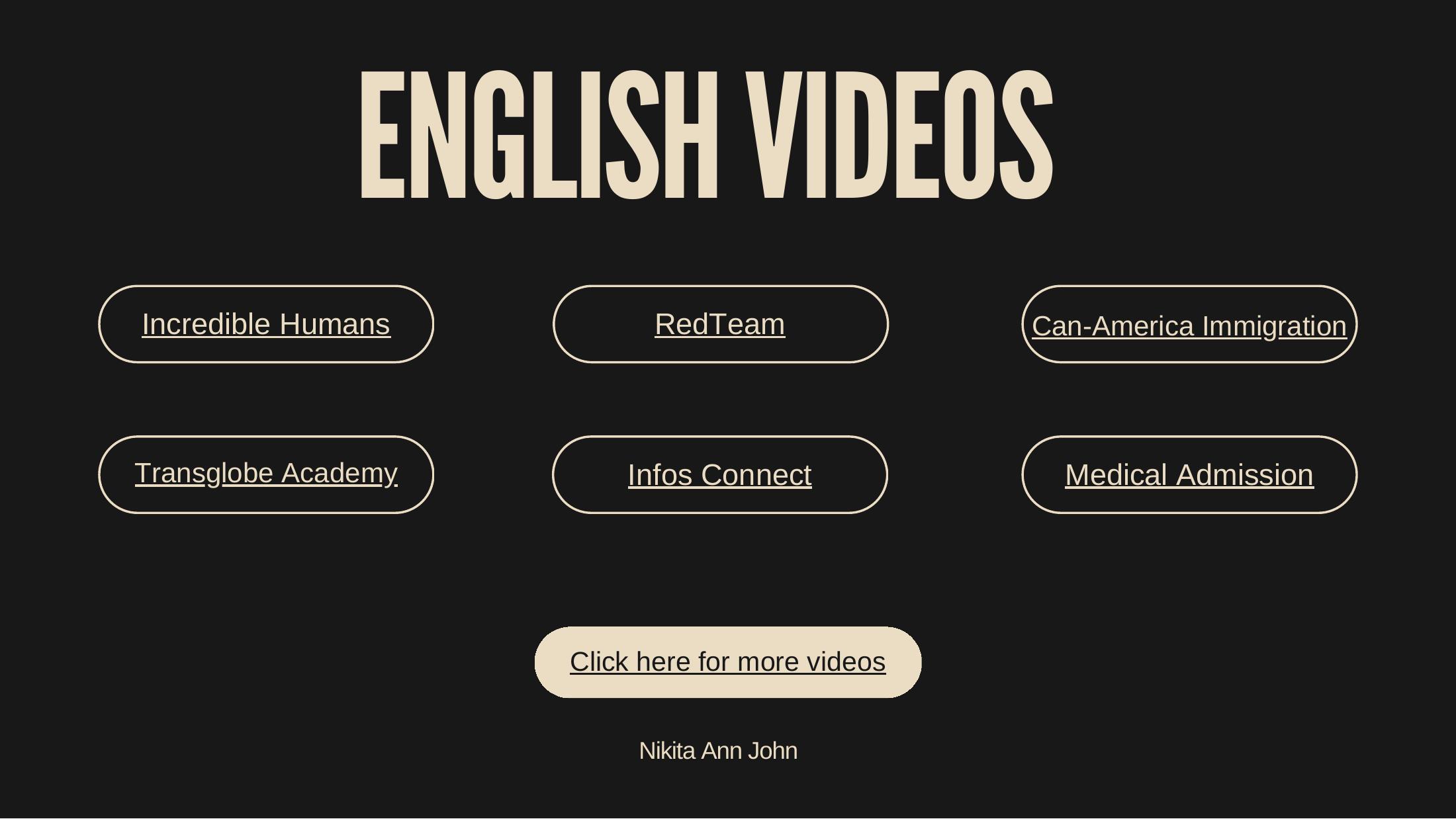 Portfolio page 6: English Videos